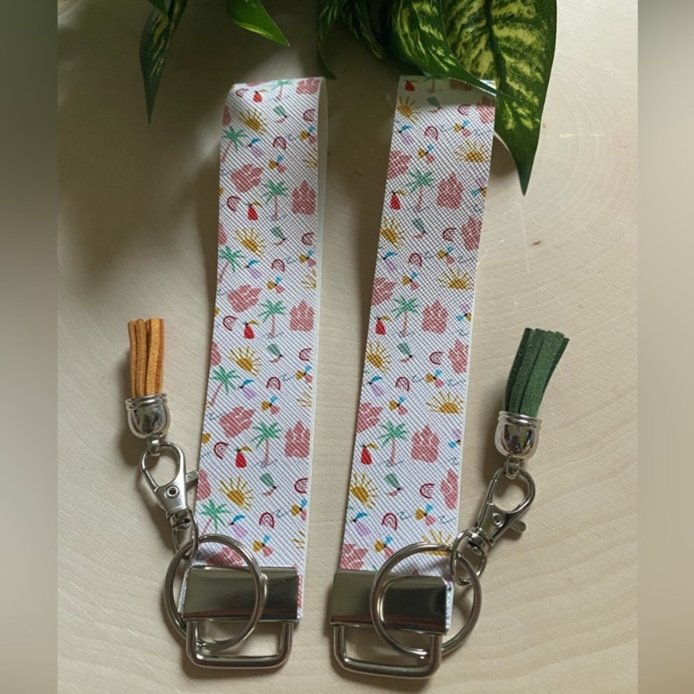 Beach Printed Summer Keychain Wristlet (price is for 1)